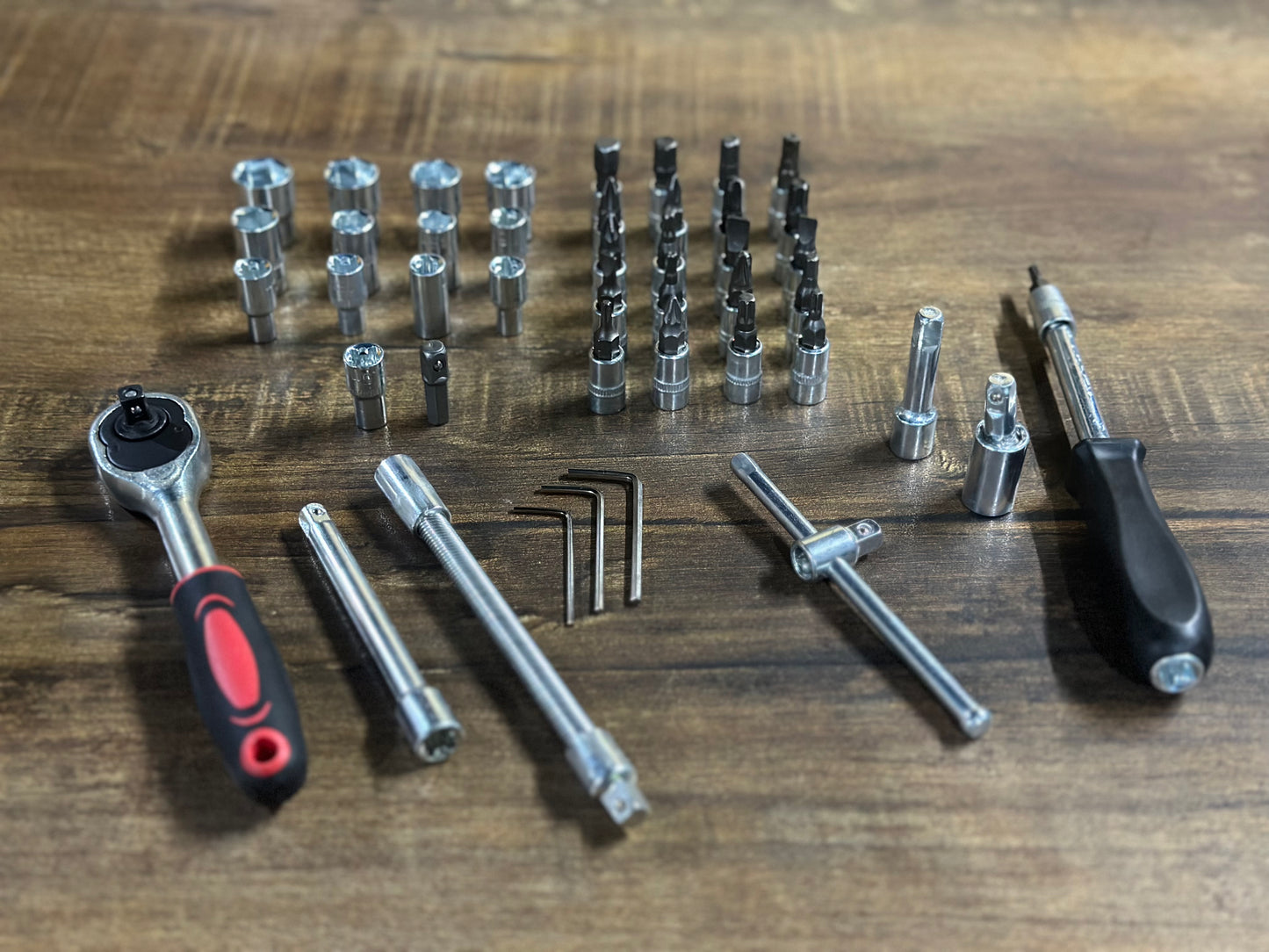 46 pcs Socket Wrench Set 1/4"Drive Metric Mechanic Tools Kit